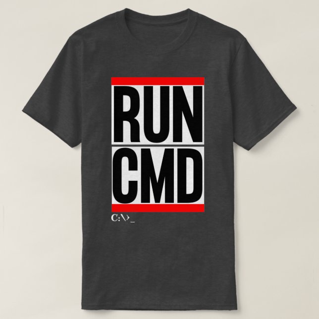 RunCMD Funny Command Prompt Computer-Programmierer T-Shirt (Design vorne)