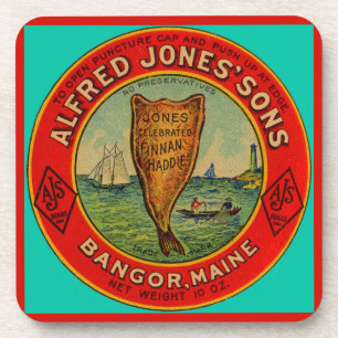 Rund 1900 Alfred Jones Sons Finnan Haddie-Label Getränkeuntersetzer
