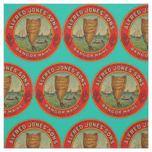 Rund 1900 Alfred Jones Sons Finnan Haddie-Label Stoff