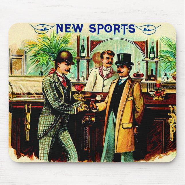 Rund 1900 New Sports Cigarren-Box-Label Mousepad (Vorne)