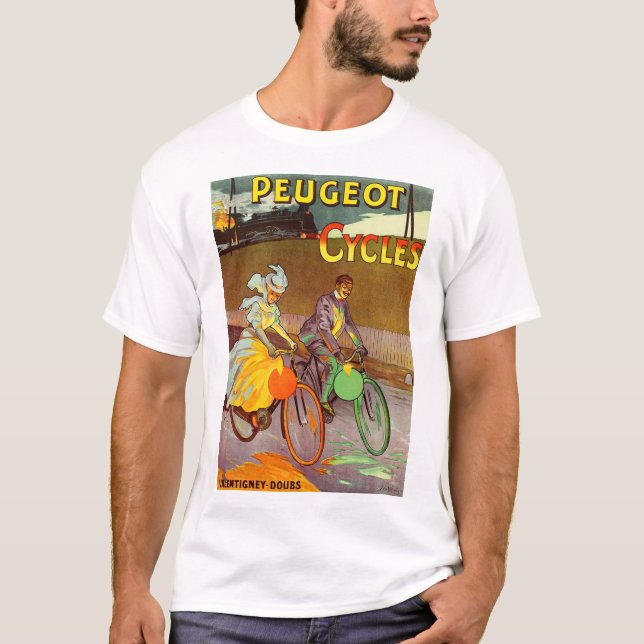Rund 1900 Peugeot Fahrräder und T-Shirt (Vorderseite)