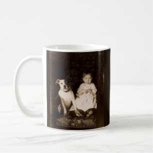 Rund 1910 Pitbull and baby RPPC Kaffeetasse