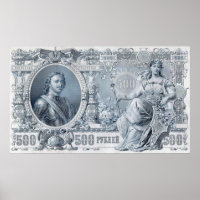Rund 1912 Zaristisches Russland 500 Rubel-Rechnung