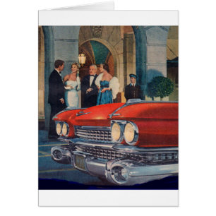 Rund 1960 roter Cadillac-Grille