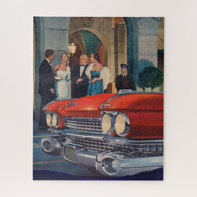 Rund 1960 roter Cadillac-Grille Puzzle (Vertikal)
