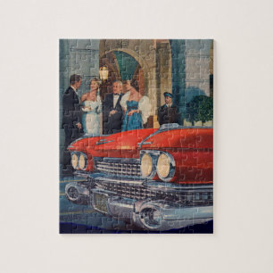 Rund 1960 roter Cadillac-Grille Puzzle
