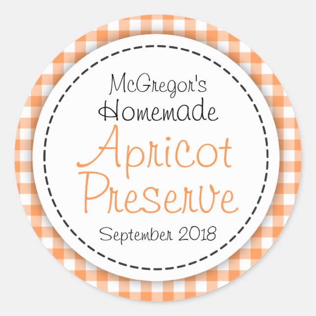 Rund-Aprikosen-Konfitüre-Etikett Runder Aufkleber (Vorderseite)