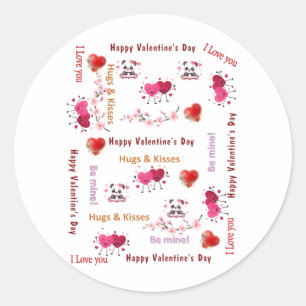 Rund Aufkleber Katze Sei Mein Valentine Liebe