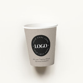 Rund Circle Custom Company Logo Rustic Kraft Pappbecher