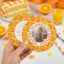 Rund Geburtstagseinladung mit individuellem Foto &