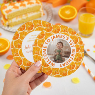 Rund Geburtstagseinladung mit individuellem Foto & Feiertagskarte