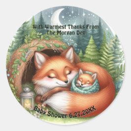 Rund gemütliches Woodland Tier Danke Stickers