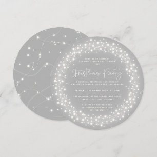 Rund graues funkelndes Party Einladung