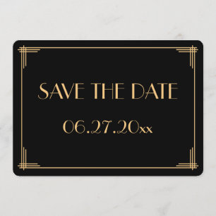 Rund Great Gatsby Art Deco Hochzeit Save The Date Einladung