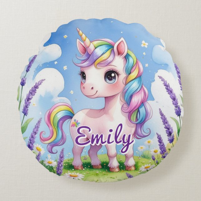 Rund Kissen für das Feld Unicorn (Vorderseite)