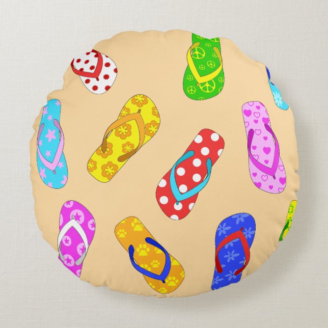 Rund-Kissen Umgedreht Flop-Muster Rundes Kissen (Vorderseite)
