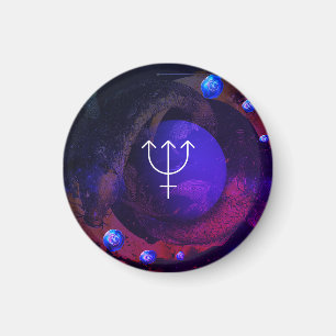 Rund Magnet - Zodiac-Thema - Neptun/Fiszen