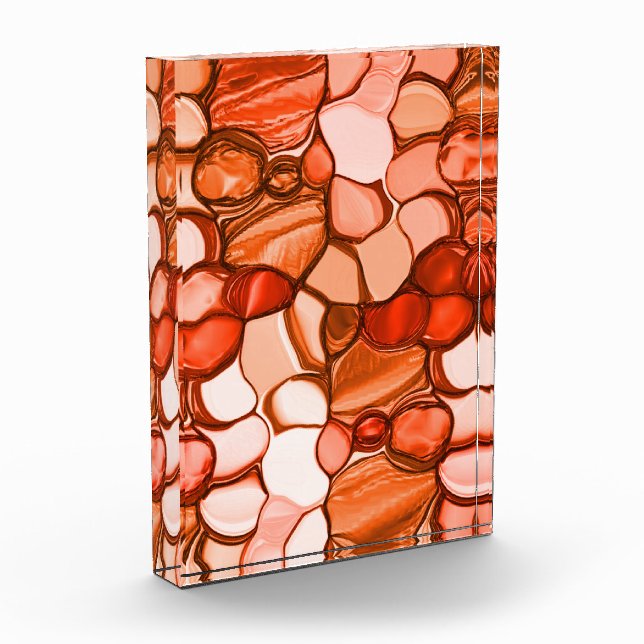 Rund neunfache Formen wie Samen, Korallenfarben un Fotoblock (Links)