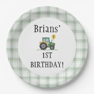 Rund Papierplatte 'Start Your Tractor' Pappteller