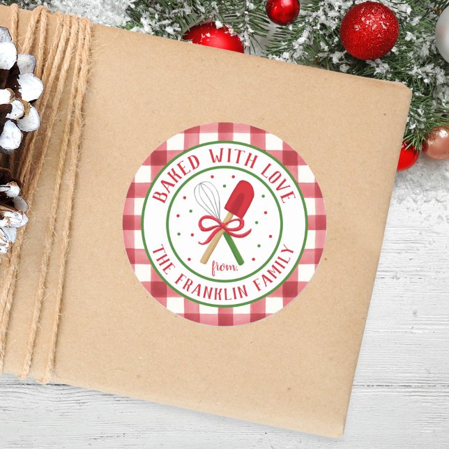 Rund Personalisiert gebacken mit Liebe Aufkleber (Von Creator hochgeladen)