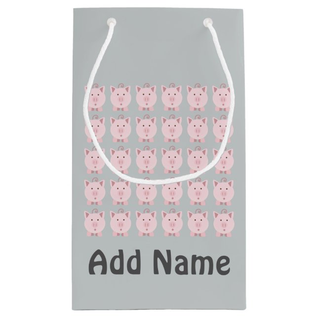 Rund-Pink-Muster Kleine Geschenktüte (Rückseite)