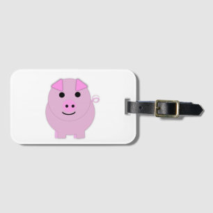 Rund-Pink-Schwein Gepäckanhänger