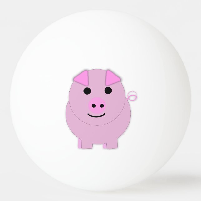 Rund-Pink-Schwein Tischtennisball (Vorderseite)