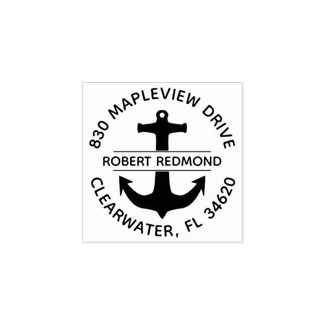 Rund Rücksendeadresse Stempel Anker (Prägung)