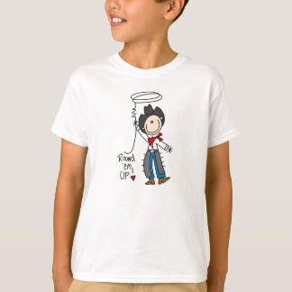 Rund sie oben! Cowboy-Strichmännchen-Shirt T-Shirt