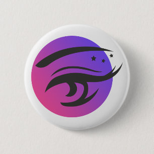 Rund-Taste für das Rock-Logo von Eye Lashes Makeus Button
