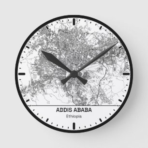 Rund Uhr Addis Ababa Clock City Linienkunst