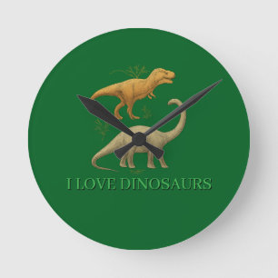 Rund Uhr - Ich liebe Dinosaurier