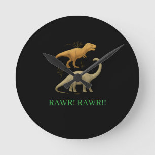 Rund Uhr - Ich liebe Dinosaurier Rawr Rawr