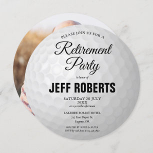 Rund um das Golf Ball Retirement Party Foto Einladung