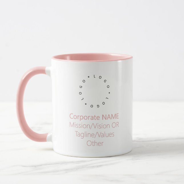 Rund um das Logo markierte Light Rose Pink Combo Tasse (Links)