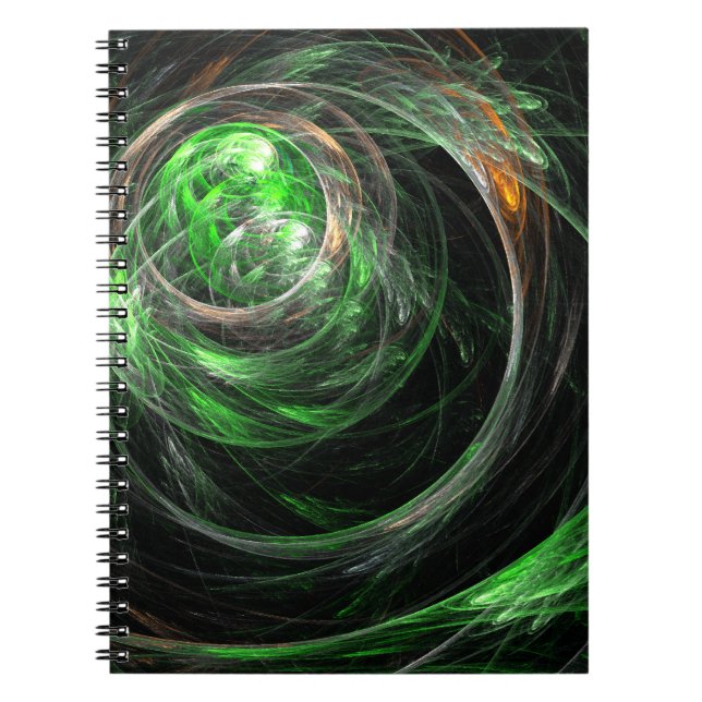 Rund um das World Green Abstrakt Art Notebook Notizblock (Vorderseite)
