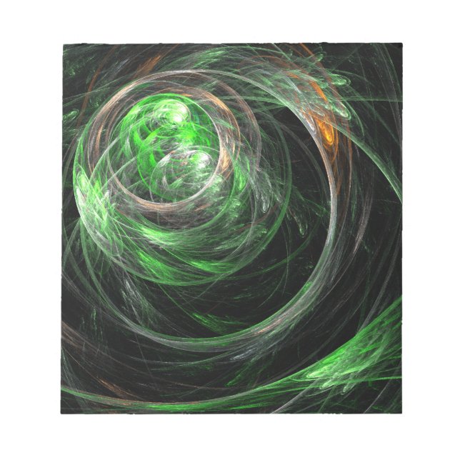 Rund um das World Green Abstrakt Art Notepad Notizblock (Vorderseite)