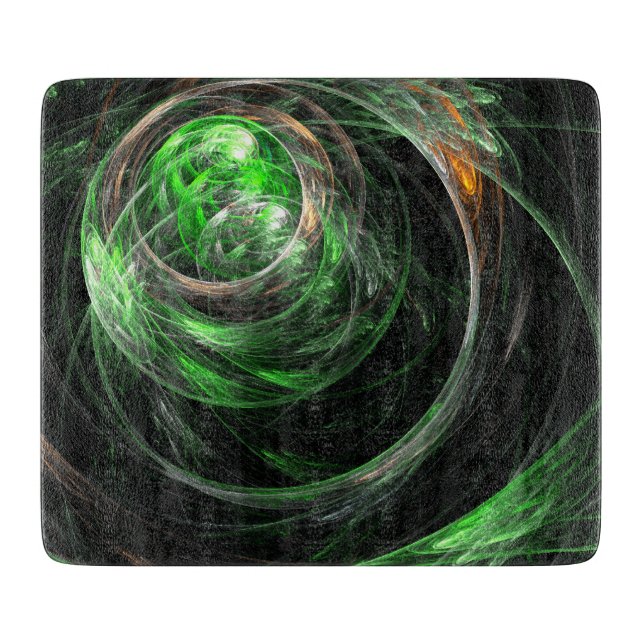 Rund um das World Green Abstrakt Art Rectangle Schneidebrett (Vorderseite)