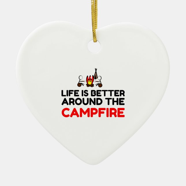 Rund um den Campfire Keramik Ornament (Vorne)
