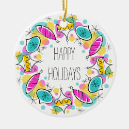Rund um den Retro Tree Baubles Circle Holidays Keramikornament