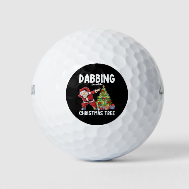 Rund um den Weihnachtsbaum Santa Holiday tanzen Golfball (Vorderseite)