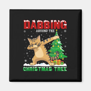 Rund um den Weihnachtsbaum Savannah Cat Xma Magnet