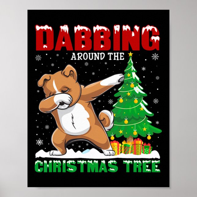 Rund um den Weihnachtsbaum Zuchon Dog Xmas Poster (Vorne)