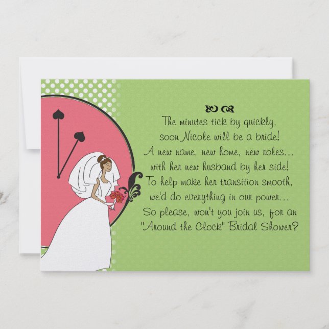 "Rund um die Uhr" Brautparty-Einladung Einladung (Vorderseite)