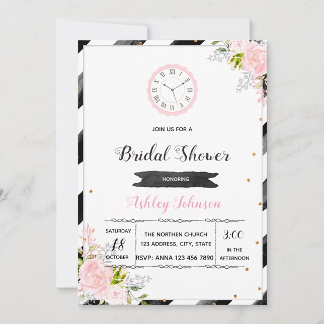 Rund um die Uhr Party Einladung (Vorderseite)