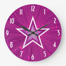 Rund um die Uhr "Zahlen" des rosa Sterns