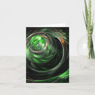 Rund um die World Green Abstrakt Art Note Card Karte