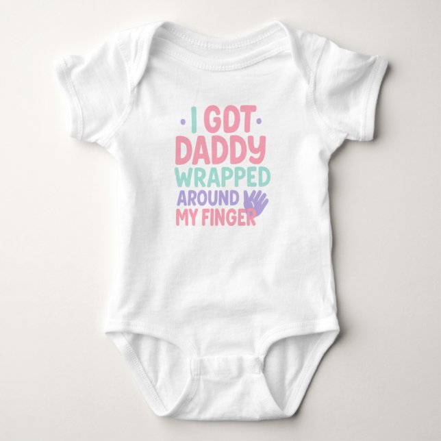 Rund um meinen Finger - Sweet Baby Quote for Da Baby Strampler (Vorderseite)