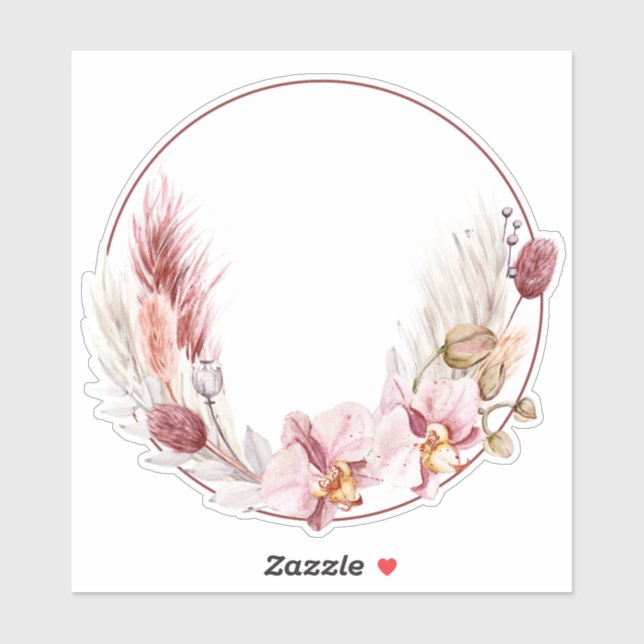 Rund um Pampasgras Aufkleber (Blatt)