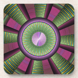Rund und farbenfroh, modern dekoriert Fraktal Kuns Getränkeuntersetzer